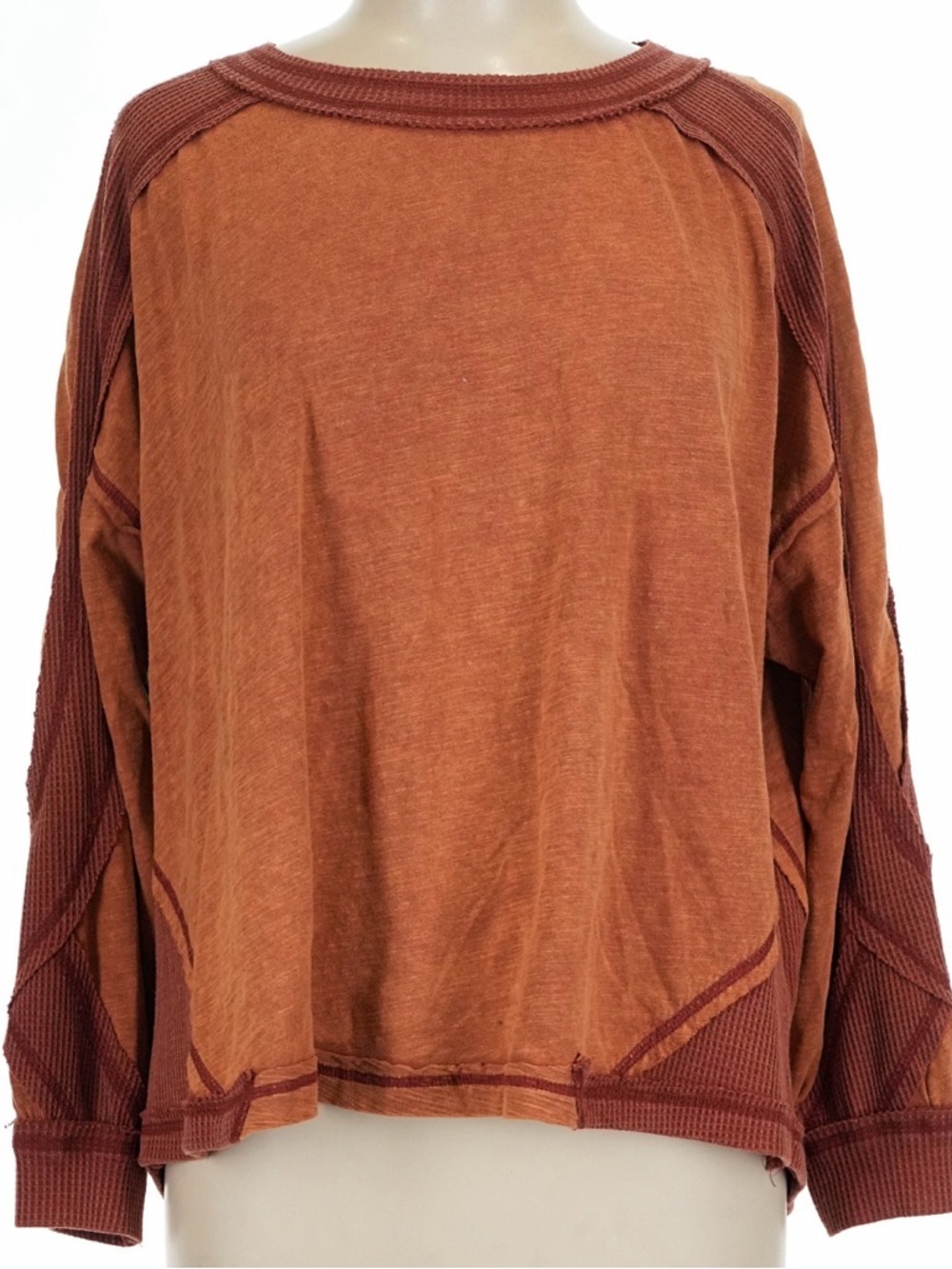 Oli & Hali Rust and Burnt Orange Long Sleeve Pullover